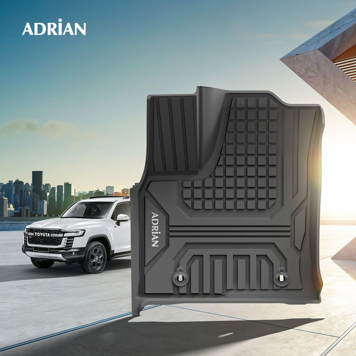 Toyota Land cruiser 2022 - 2025 (3 Rows) Black Color - Pro Series Car Mats - Adrian